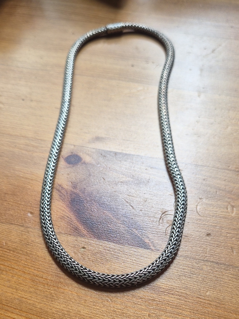 John Hardy Silver-Tone Woven Chain Necklace